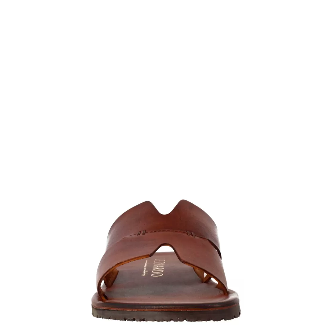 Discount Leonardo Shoes Sandali Uomo A H In Pelle Colore Marrone Marrone Chiaro