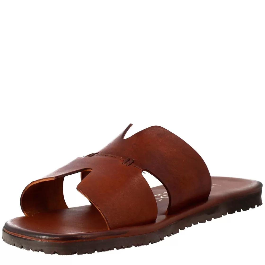 Discount Leonardo Shoes Sandali Uomo A H In Pelle Colore Marrone Marrone Chiaro
