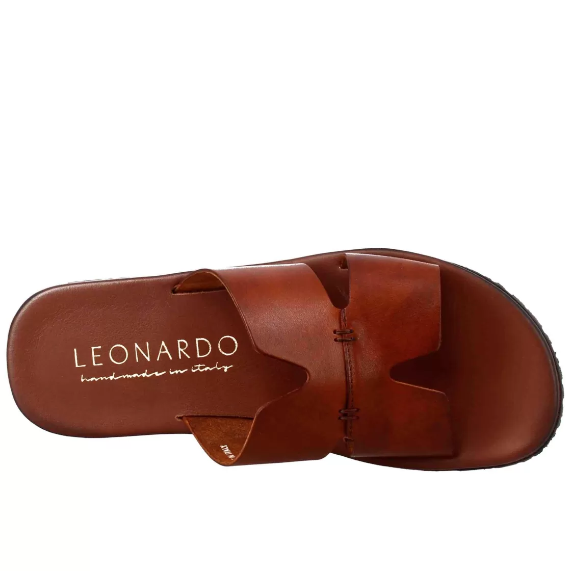 Discount Leonardo Shoes Sandali Uomo A H In Pelle Colore Marrone Marrone Chiaro