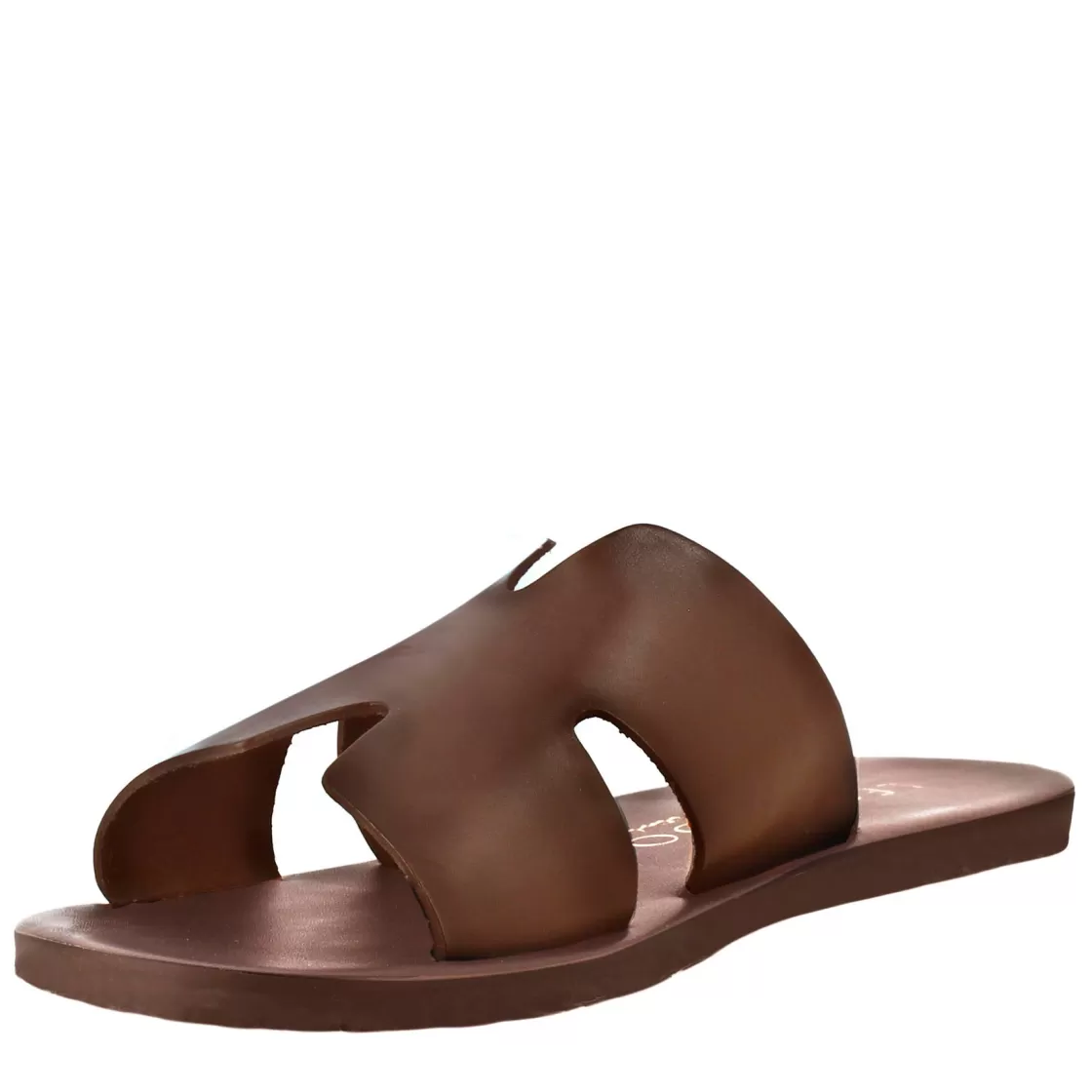 Outlet Leonardo Shoes Sandali Uomo A H In Pelle Colore Fatti A Mano Marrone