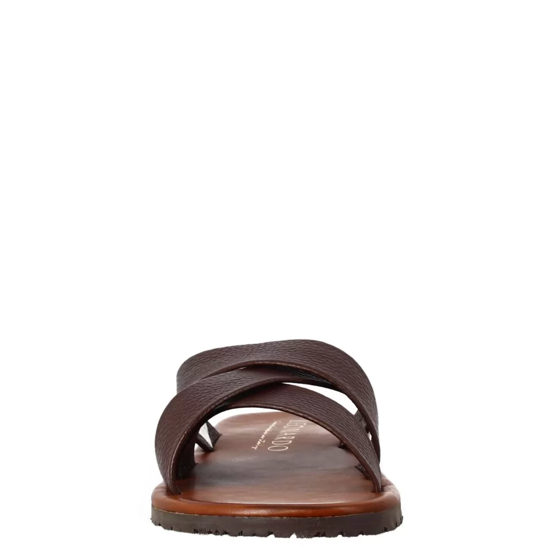 Cheap Leonardo Shoes Sandali Uomo Tre Fasce Intrecciate In Pelle Color . Marrone