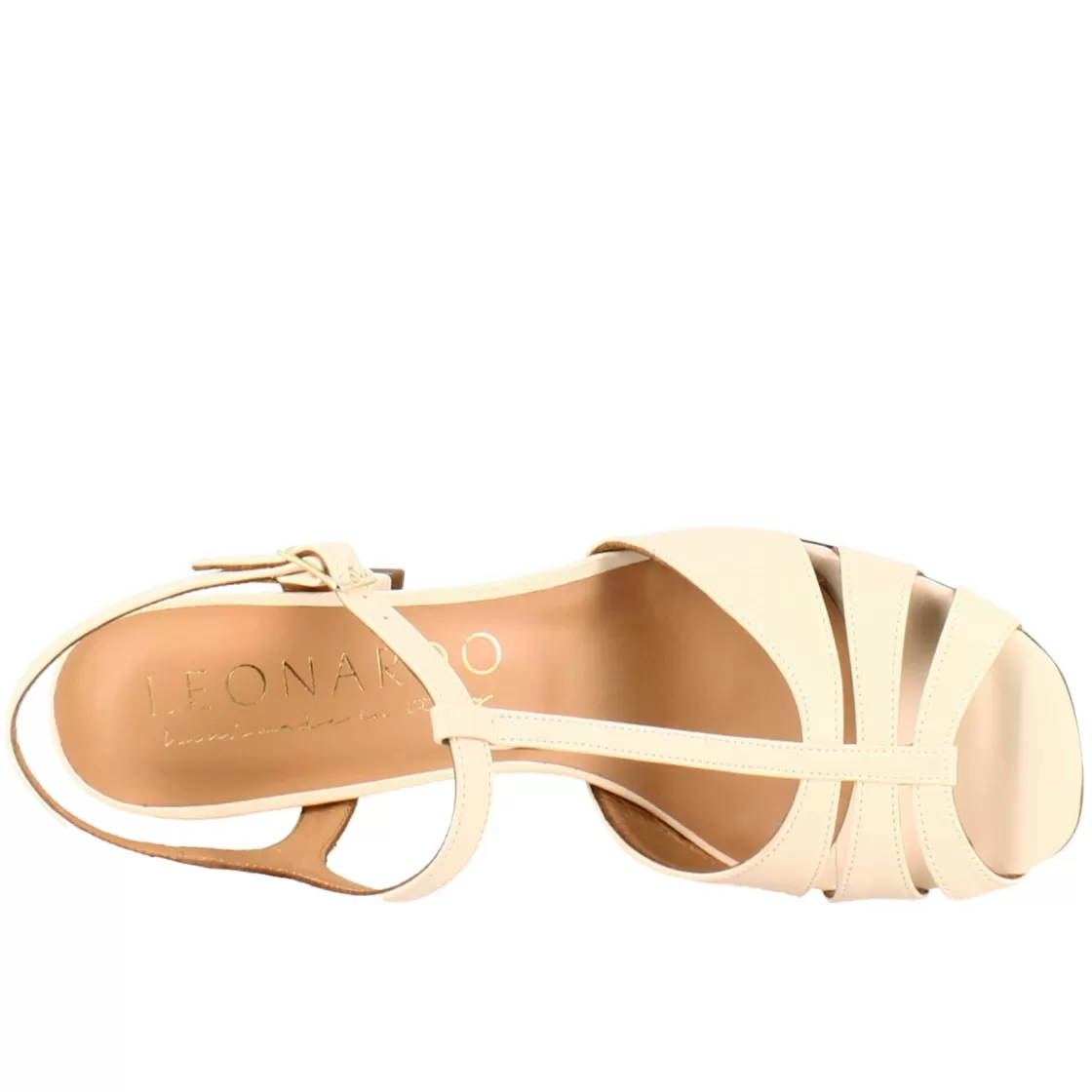 Best Sale Leonardo Shoes Sandalo A Gabbia Da Donna In Pelle Colore Cipria