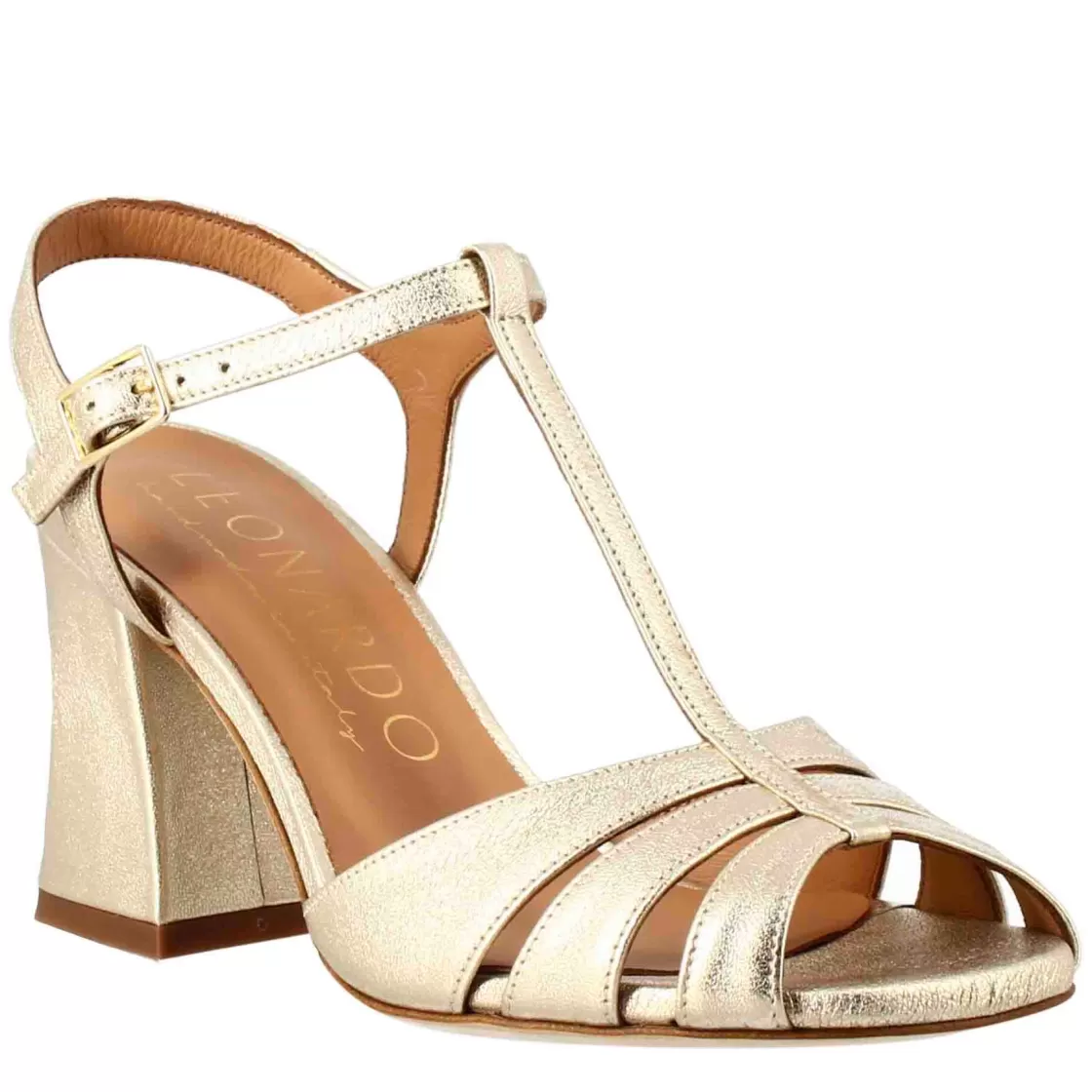 Clearance Leonardo Shoes Sandalo A Gabbia Da Donna In Pelle Colore Platino