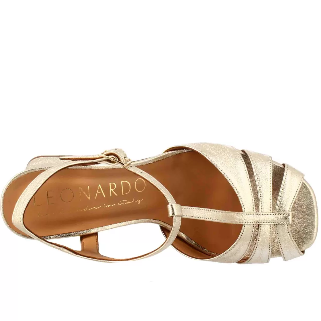 Clearance Leonardo Shoes Sandalo A Gabbia Da Donna In Pelle Colore Platino