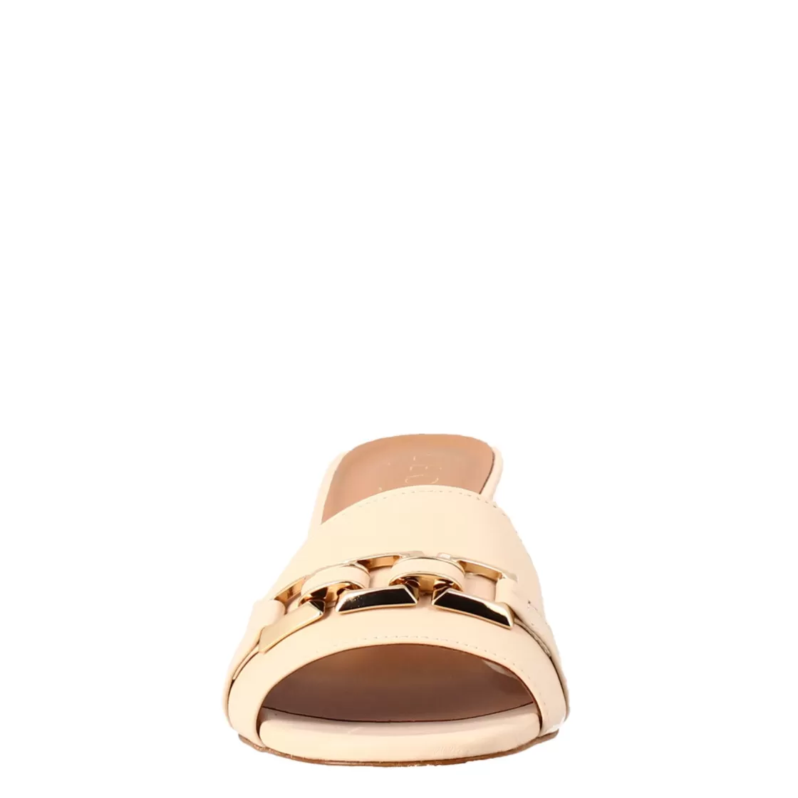 Hot Leonardo Shoes Sandalo Aperto Con Fibbia Da Donna In Pelle Colore Cipria