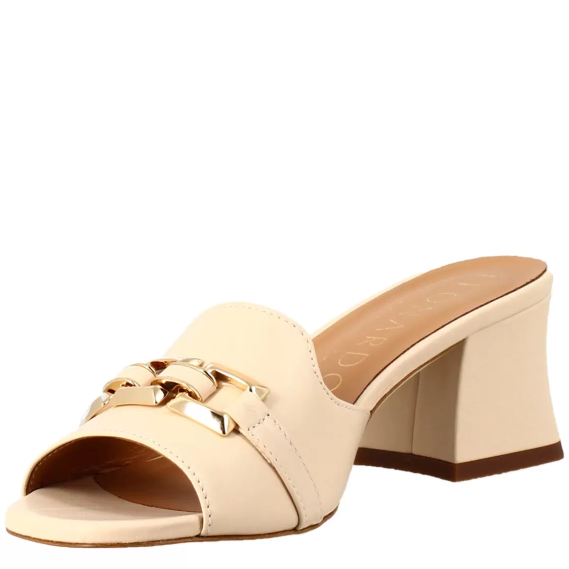 Hot Leonardo Shoes Sandalo Aperto Con Fibbia Da Donna In Pelle Colore Cipria