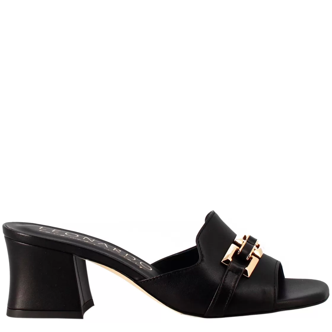 Clearance Leonardo Shoes Sandalo Aperto Con Fibbia Da Donna In Pelle Colore Nero