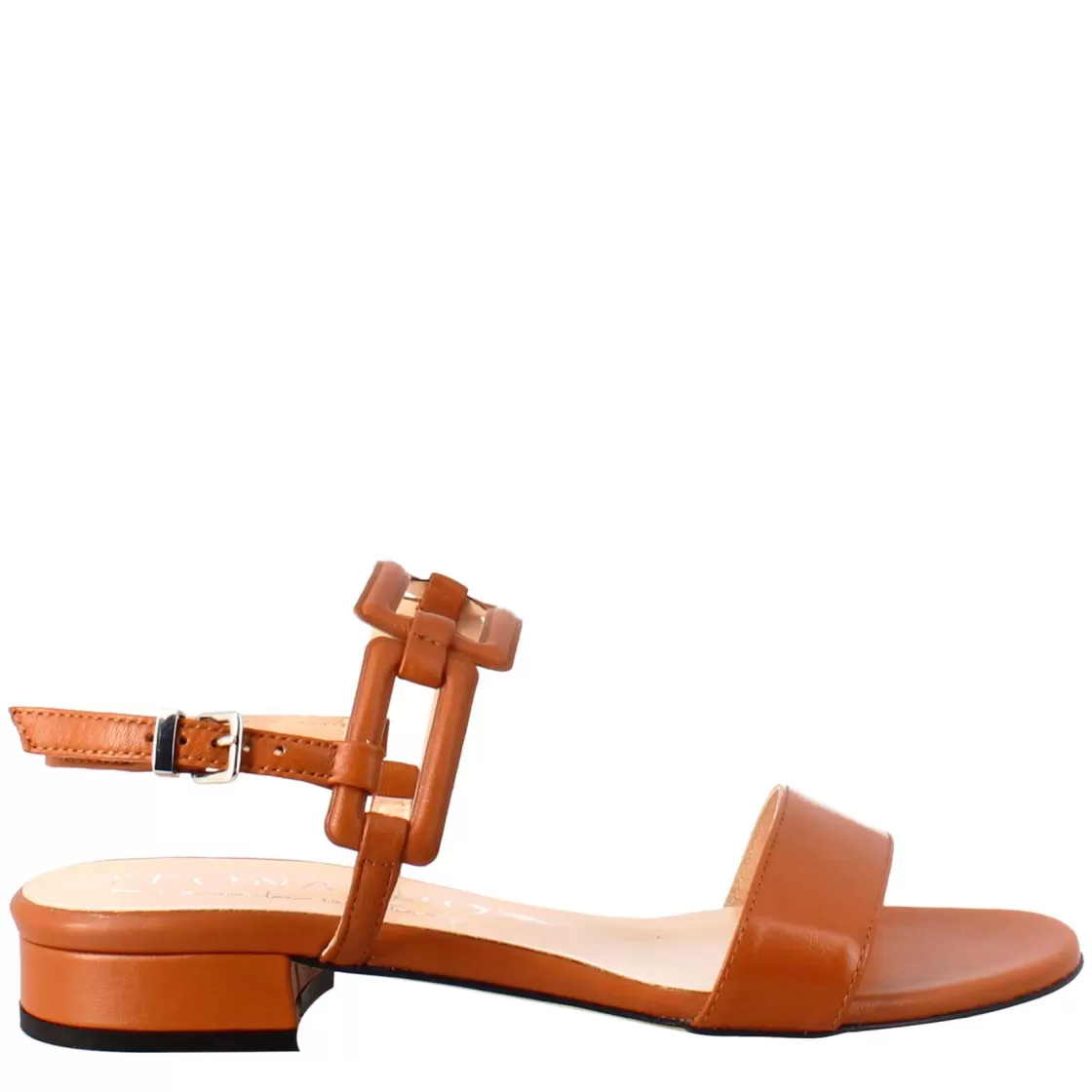 Best Leonardo Shoes Sandalo Aperto Da Donna Con Tacco Basso In Pelle Colore Marrone