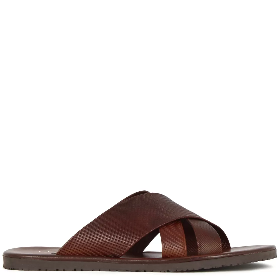 Cheap Leonardo Shoes Sandalo Ciabatta Da Uomo Con Fasce In Pelle Colore Fatte A Mano Marrone