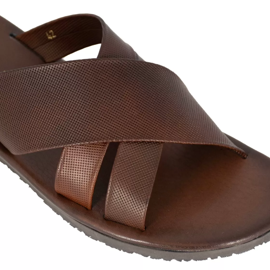 Cheap Leonardo Shoes Sandalo Ciabatta Da Uomo Con Fasce In Pelle Colore Fatte A Mano Marrone