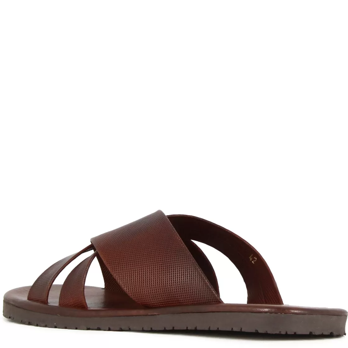 Cheap Leonardo Shoes Sandalo Ciabatta Da Uomo Con Fasce In Pelle Colore Fatte A Mano Marrone