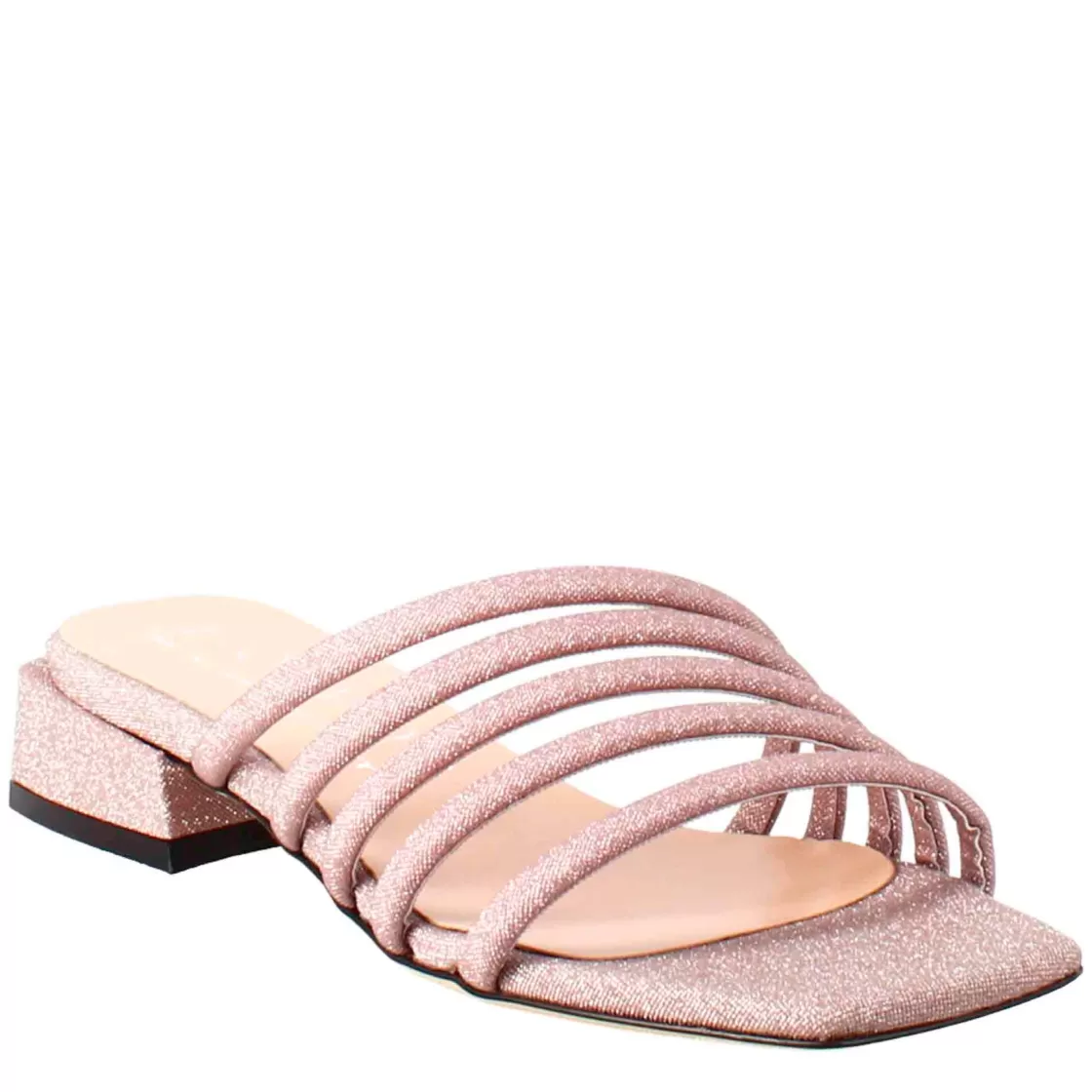 Best Leonardo Shoes Sandalo Da Donna A Forma Squadrata In Pelle Con Glitter Rosa