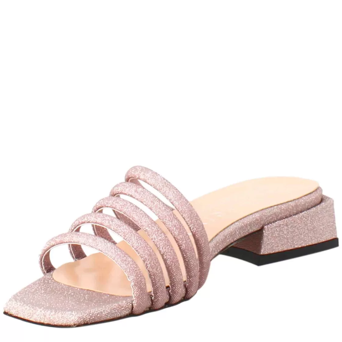 Best Leonardo Shoes Sandalo Da Donna A Forma Squadrata In Pelle Con Glitter Rosa