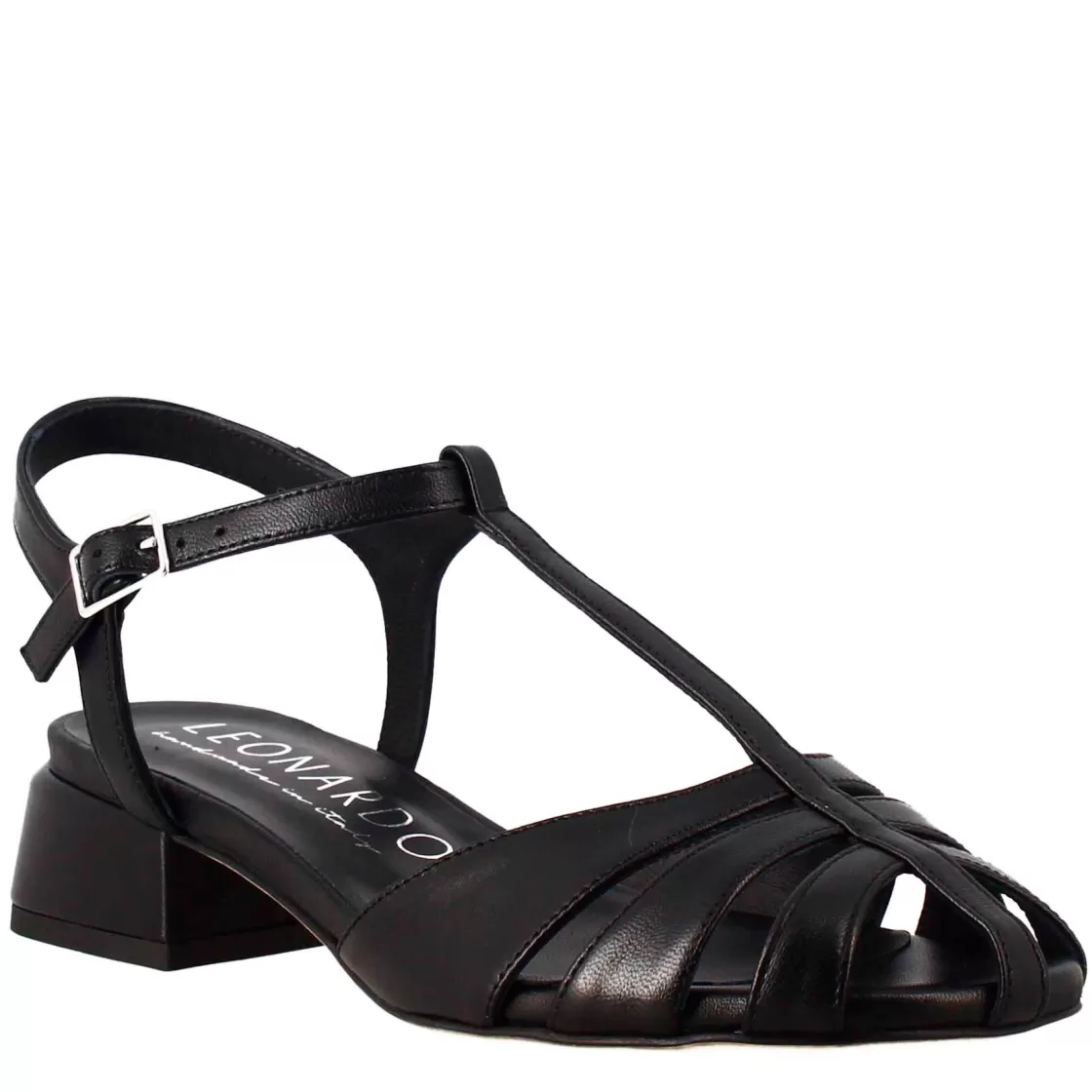 Flash Sale Leonardo Shoes Sandalo Da Donna Colore A Forma Di Gabbia Nero