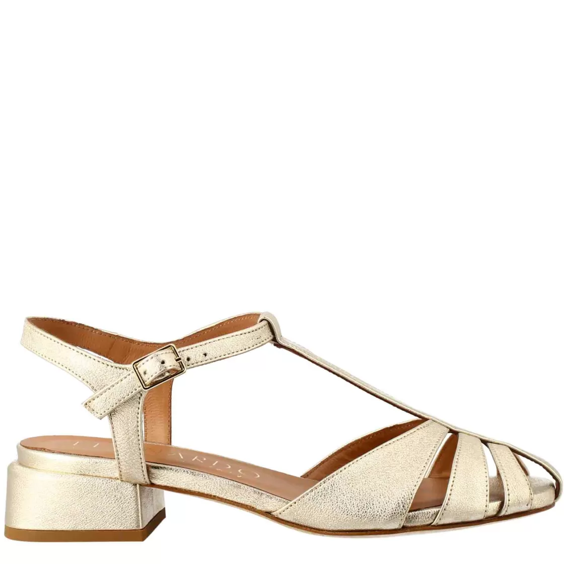 Sale Leonardo Shoes Sandalo Da Donna Colore Laminato A Forma Di Gabbia Platino