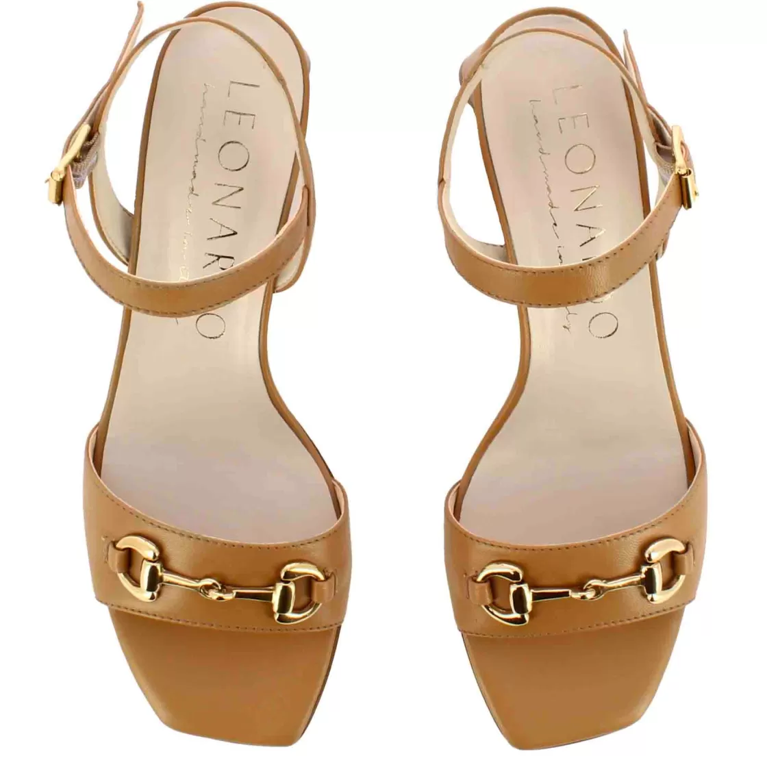 Online Leonardo Shoes Sandalo Da Donna In Pelle Colore Con Morsetto Fatto A Mano Marrone