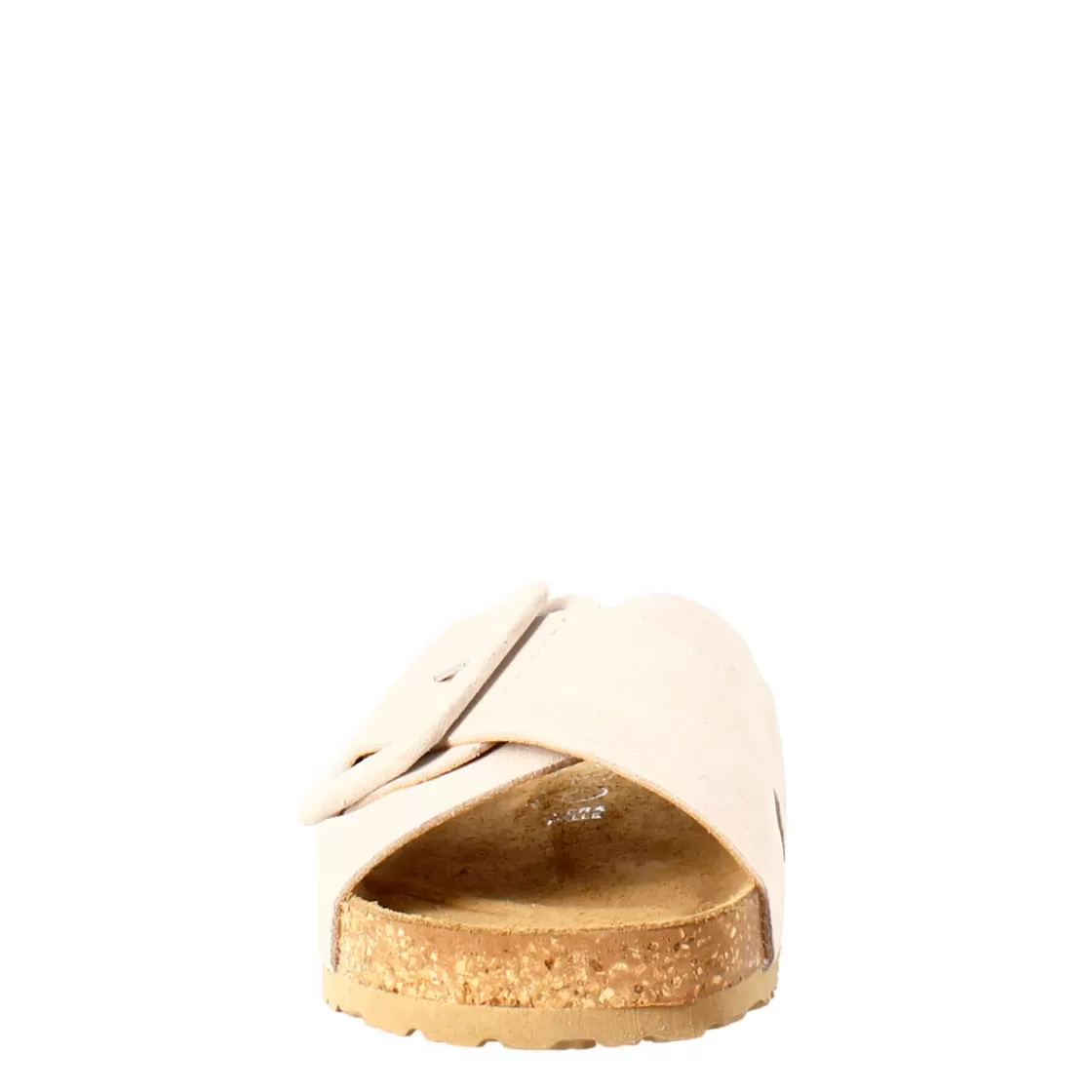 Cheap Leonardo Shoes Sandalo Doppia Fascia E Fibbia Da Donna In Pelle Scamosciata Beige