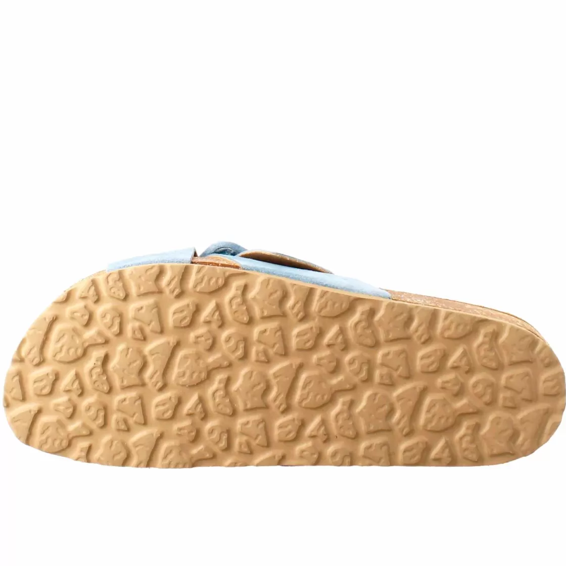 Clearance Leonardo Shoes Sandalo Doppia Fascia E Fibbia Da Donna In Pelle Scamosciata Celeste