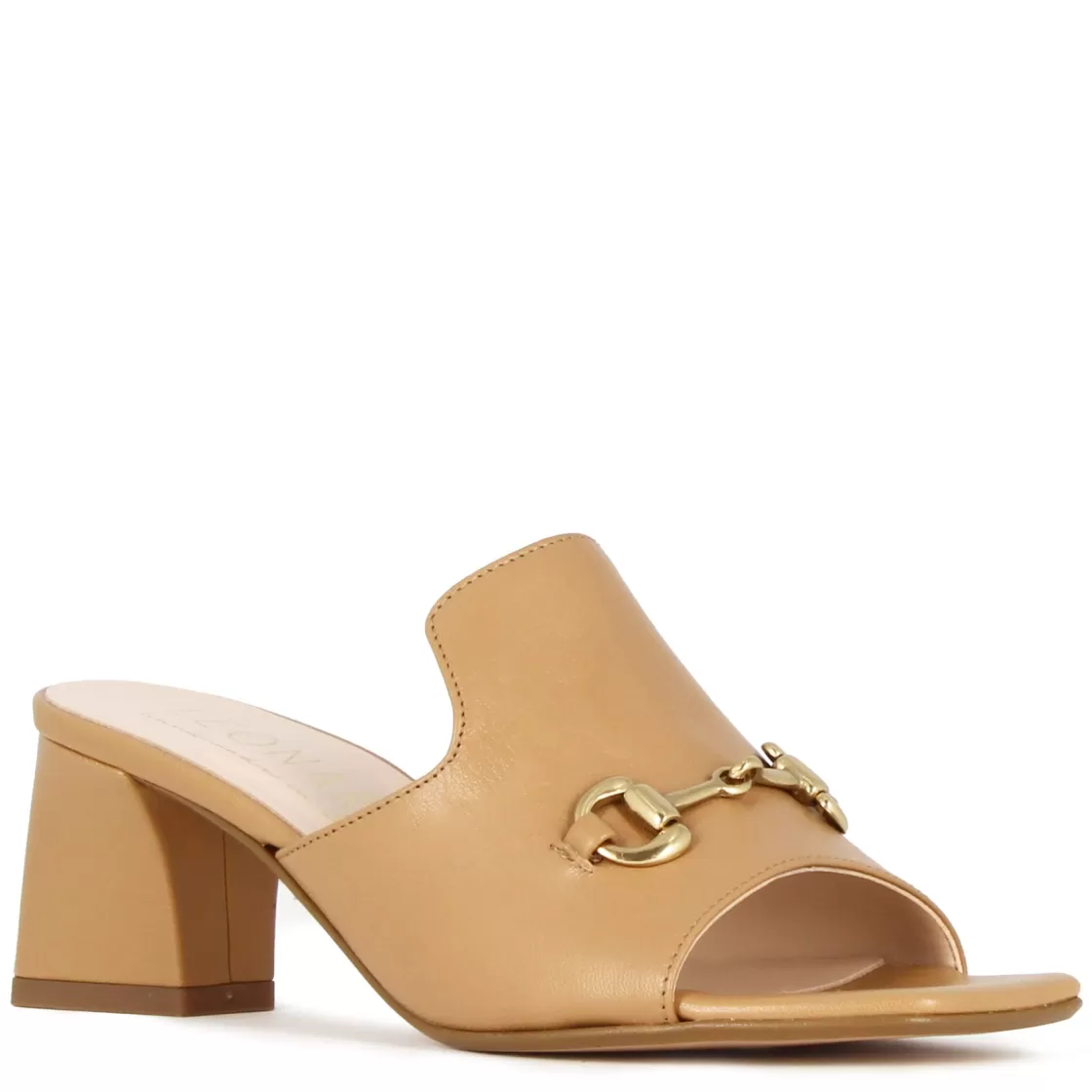 Sale Leonardo Shoes Sandalo Slider Da Donna In Pelle Colore Con Morsetto Marrone Chiaro
