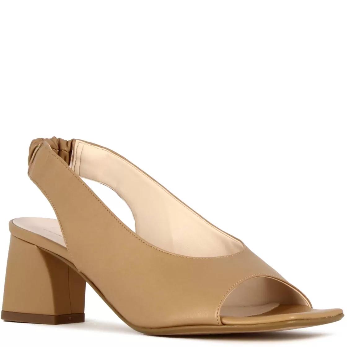 Best Leonardo Shoes Sandalo Slingback Da Donna In Pelle Con Punta Squadrata Marrone