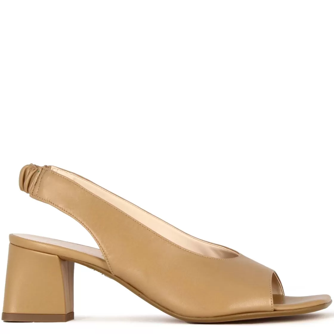 Best Leonardo Shoes Sandalo Slingback Da Donna In Pelle Con Punta Squadrata Marrone