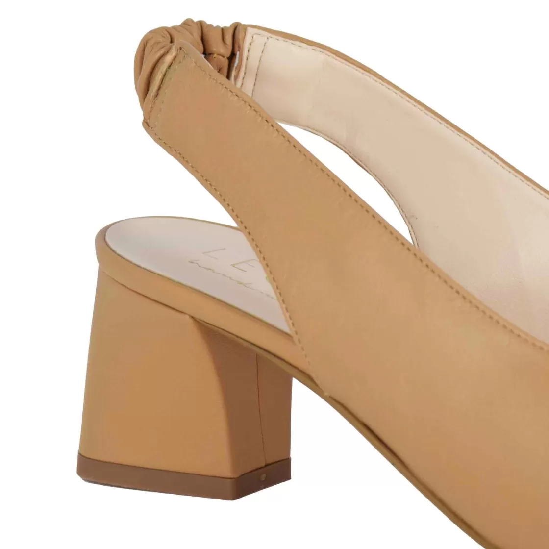Best Leonardo Shoes Sandalo Slingback Da Donna In Pelle Con Punta Squadrata Marrone