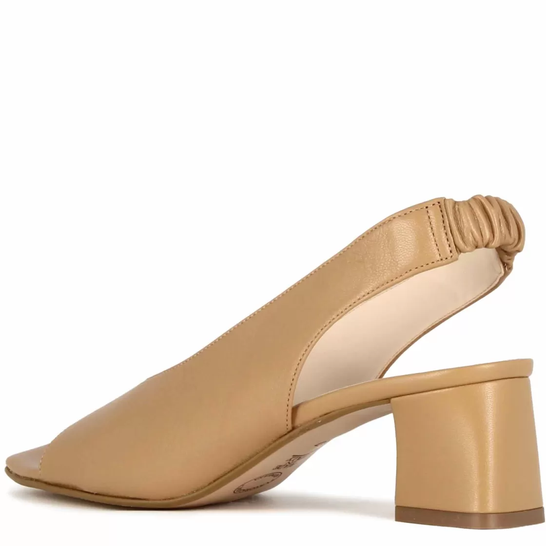 Best Leonardo Shoes Sandalo Slingback Da Donna In Pelle Con Punta Squadrata Marrone