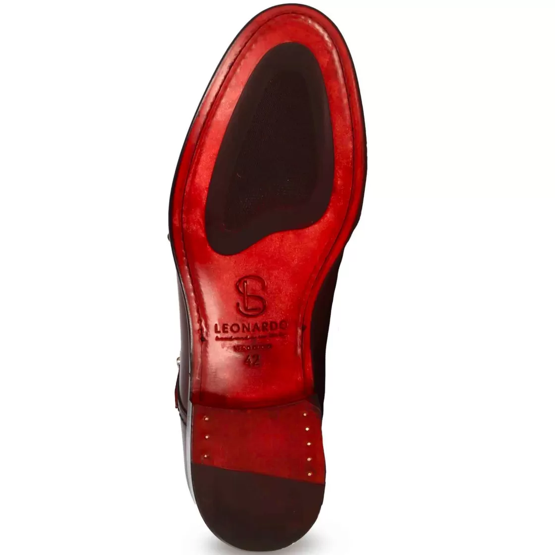 Outlet Leonardo Shoes Scarpa Con Doppia Fibbia Da Uomo Colore Marrone Chiaro
