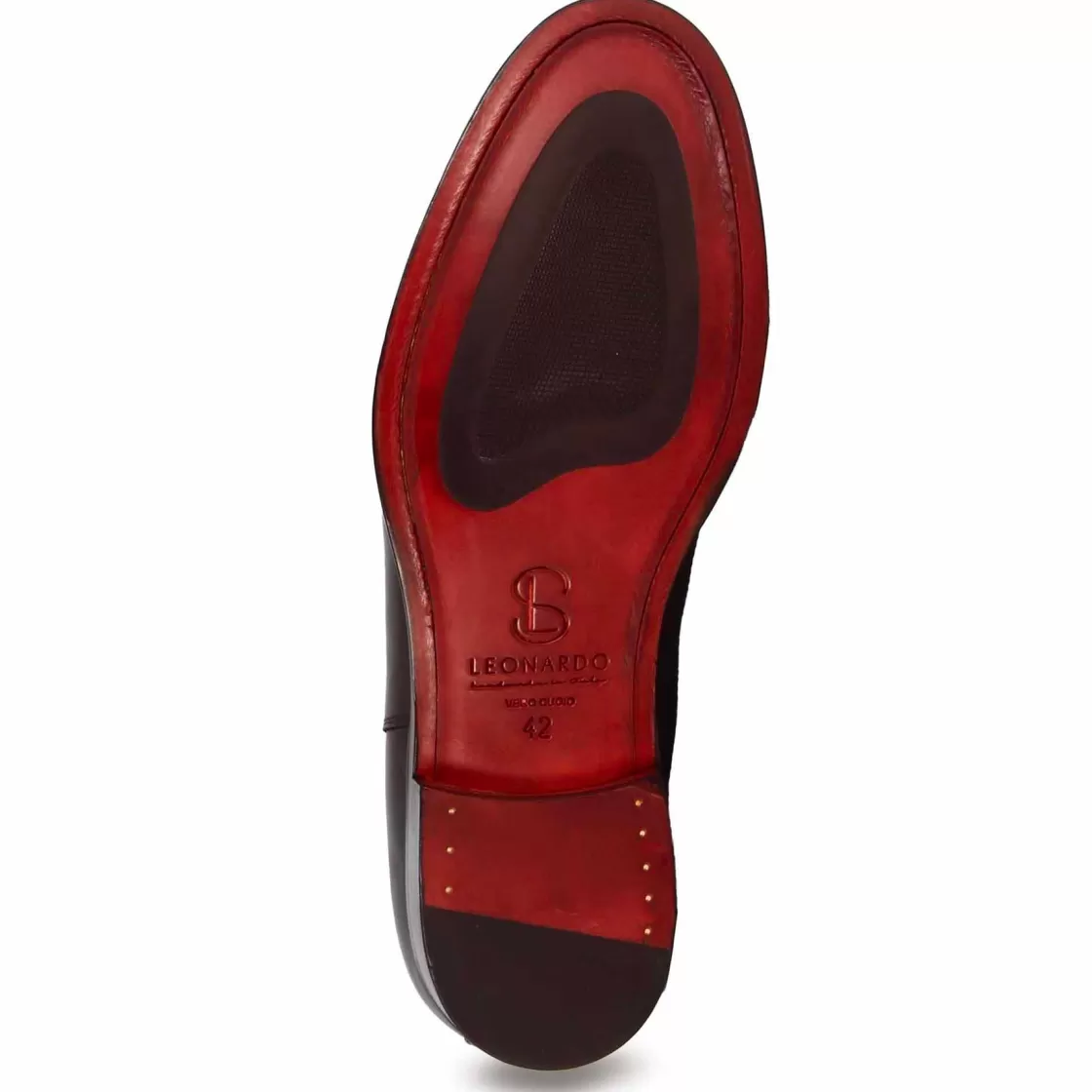 Best Sale Leonardo Shoes Scarpa Con Doppia Fibbia Da Uomo In Pelle Liscia Colore Blu Scuro
