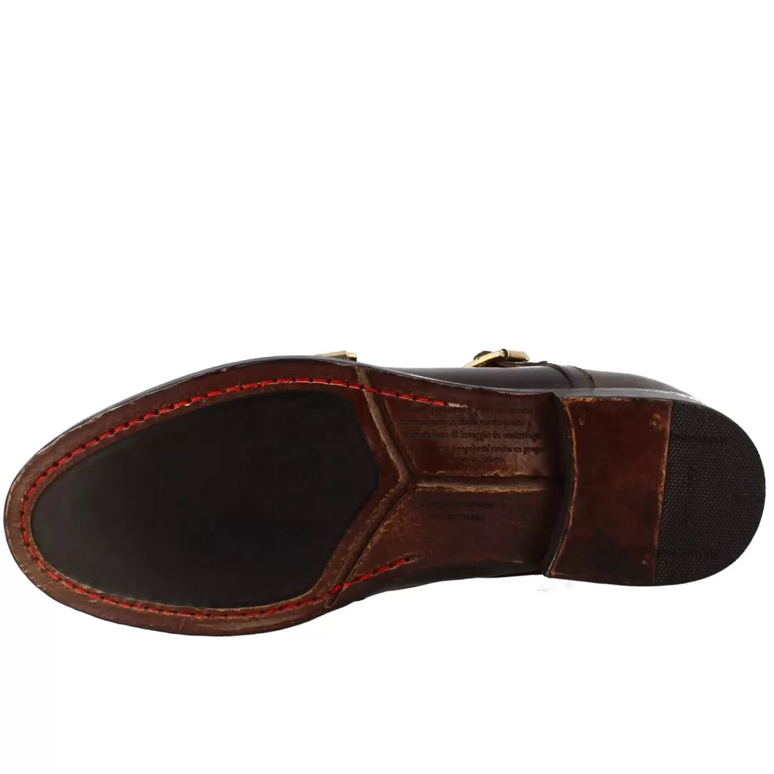 New Leonardo Shoes Scarpa Doppia Fibbia Bronzo Vintage Elegante Da Uomo In Pelle Marrone Scuro