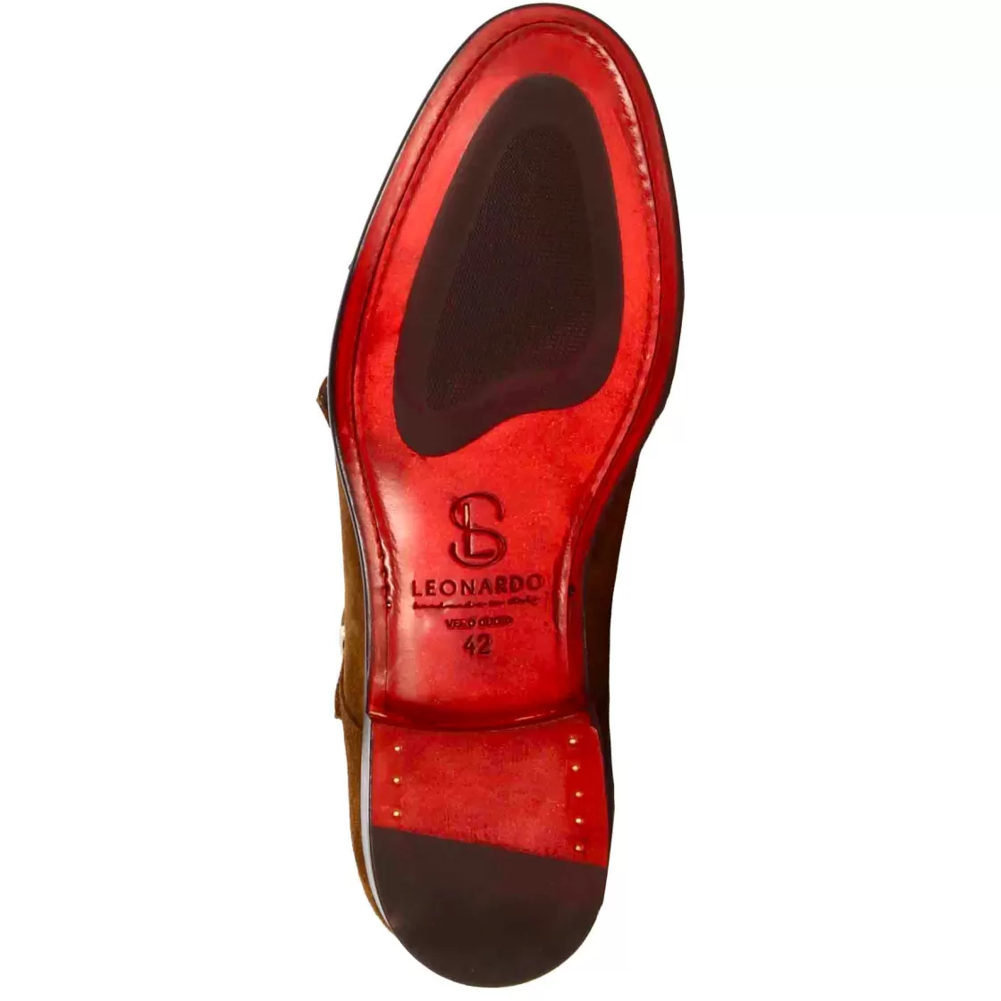 Discount Leonardo Shoes Scarpa Doppia Fibbia Da Uomo In Pelle Scamosciata Colore Marrone Chiaro
