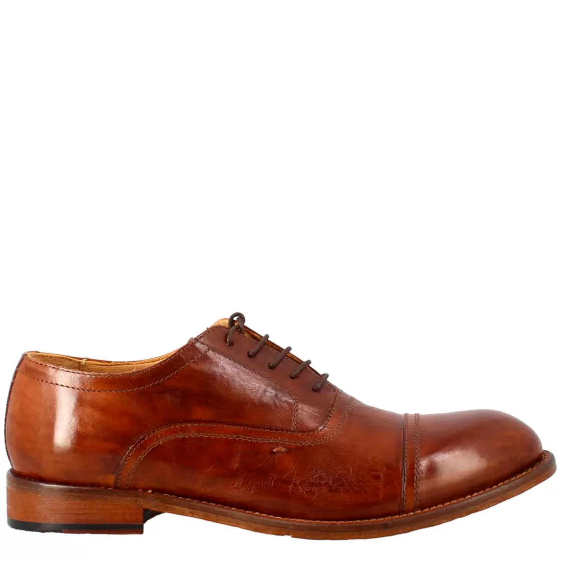 Cheap Leonardo Shoes Scarpa Francesina Vintage Elegante Da Uomo In Pelle Marrone