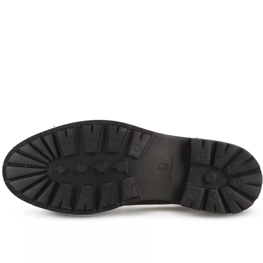 Outlet Leonardo Shoes Scarpa Stringata Da Uomo Modello Ingegnere In Pelle Colore Nero