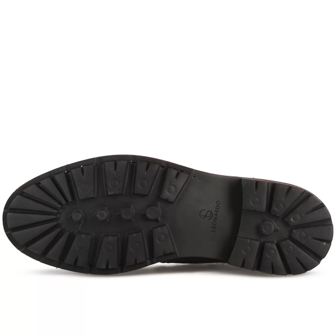 Clearance Leonardo Shoes Scarpa Stringata Da Uomo Modello Ingegnere In Pelle Scamosciata Marrone Scuro