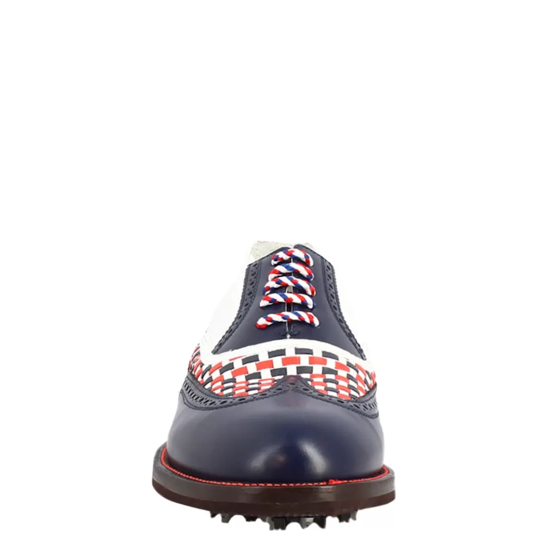 Clearance Leonardo Shoes Scarpe Da Golf Da Donna Colore E Rosso Dettagli Brogue Artigianali In Pelle Blu