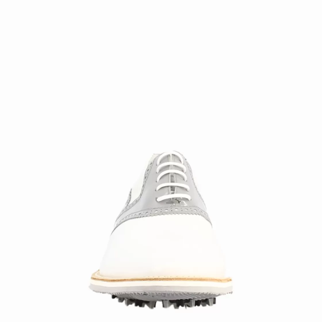 New Leonardo Shoes Scarpe Da Golf Da Uomo Colore E Grigio Dettagli Brogue Artigianali In Pelle Bianco