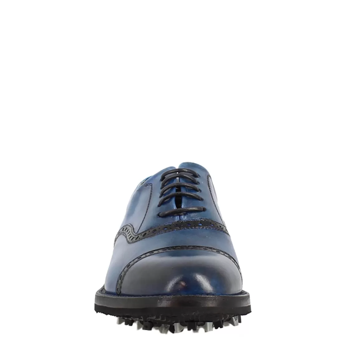 Discount Leonardo Shoes Scarpe Da Golf Da Uomo Colore Dettagli Brogue Artigianali In Pelle Blu