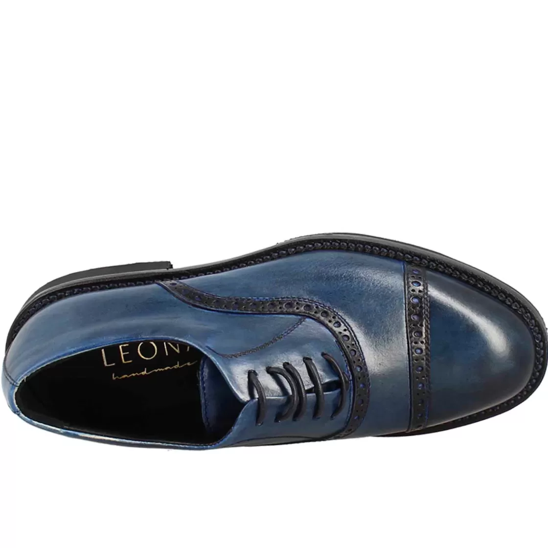 Discount Leonardo Shoes Scarpe Da Golf Da Uomo Colore Dettagli Brogue Artigianali In Pelle Blu