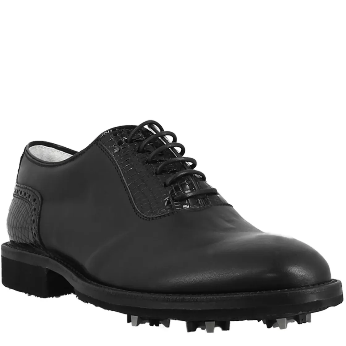 Clearance Leonardo Shoes Scarpe Da Golf Da Uomo Colore Dettagli Brogue Artigianali In Pelle Nero