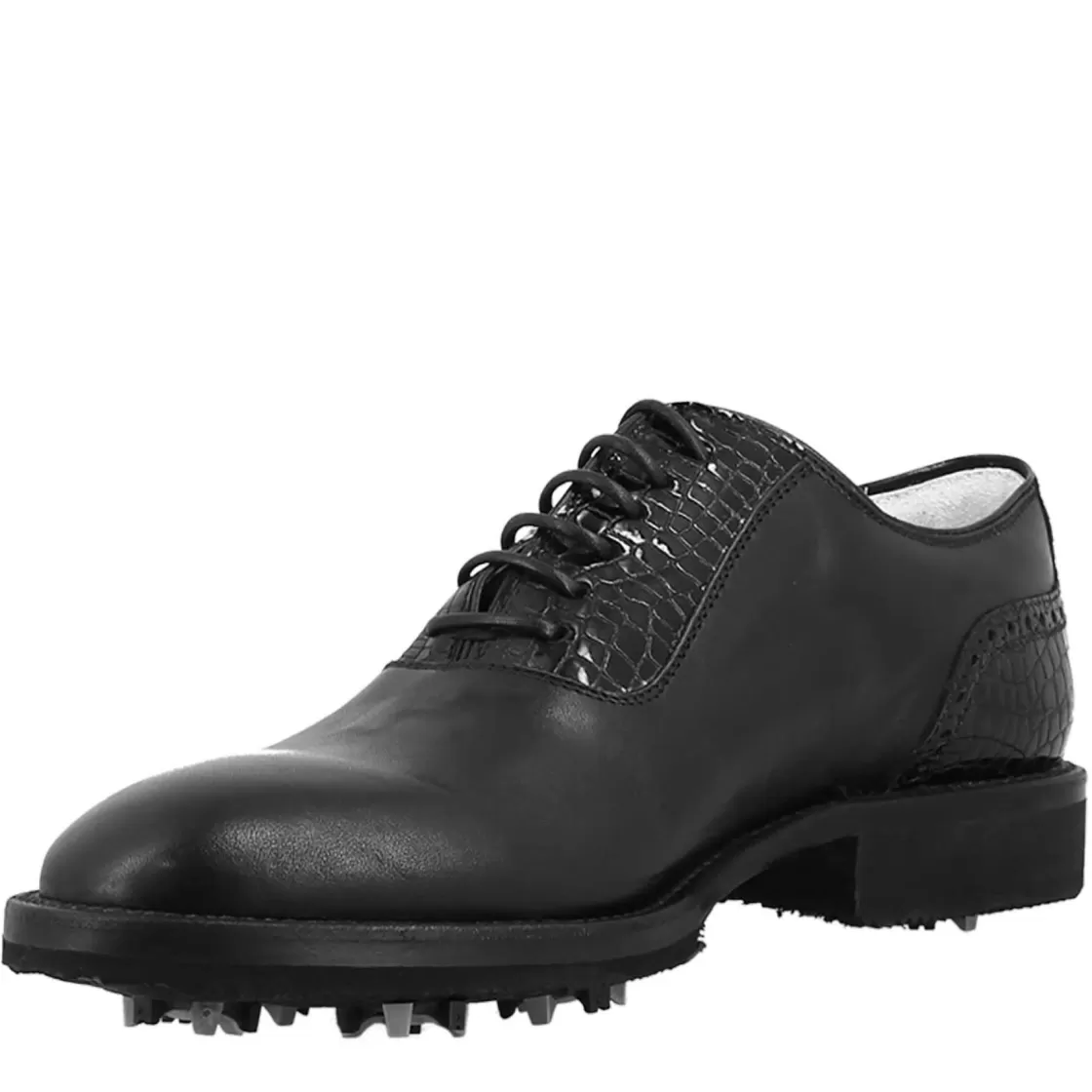 Clearance Leonardo Shoes Scarpe Da Golf Da Uomo Colore Dettagli Brogue Artigianali In Pelle Nero