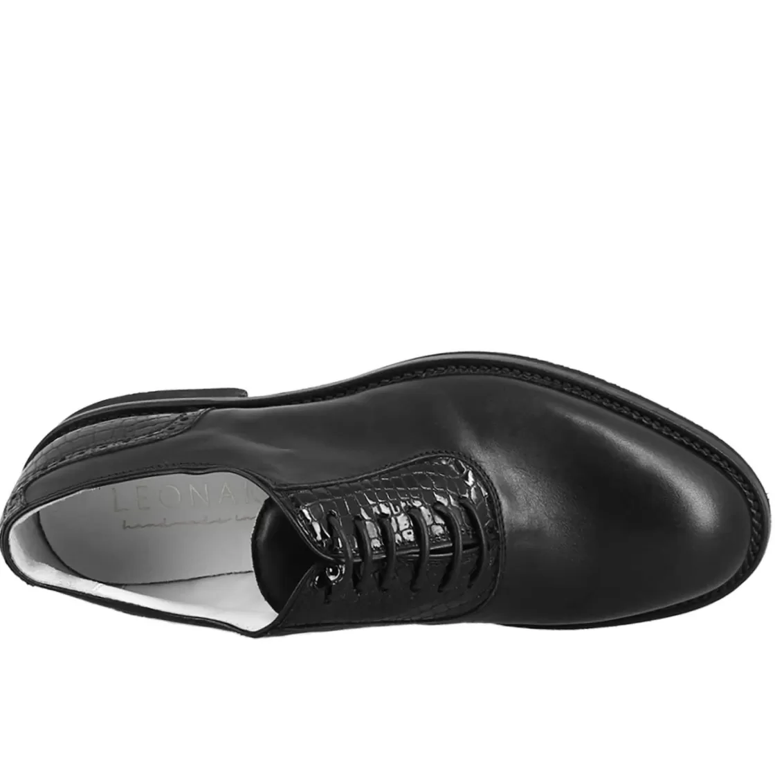 Clearance Leonardo Shoes Scarpe Da Golf Da Uomo Colore Dettagli Brogue Artigianali In Pelle Nero