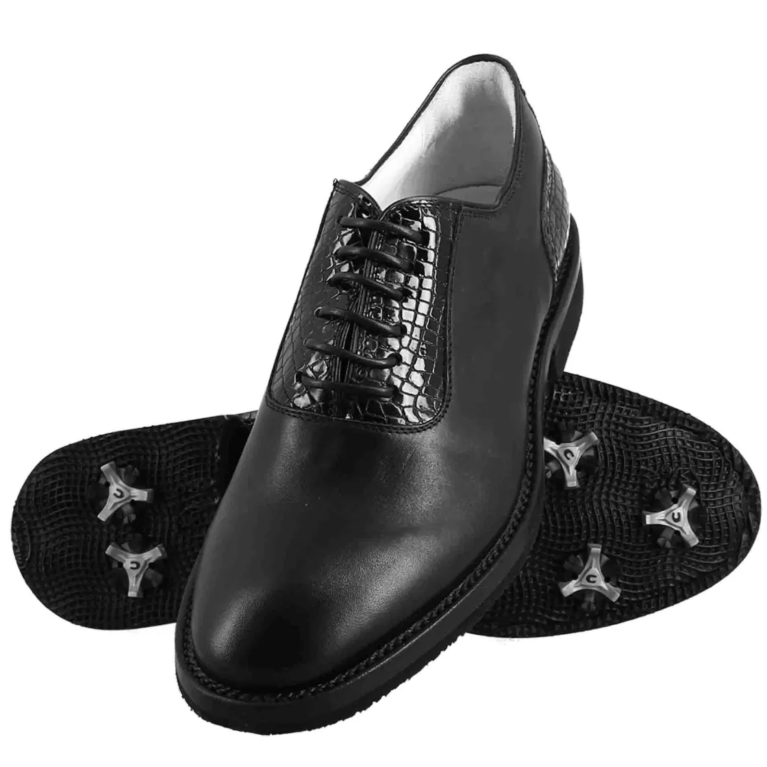 Clearance Leonardo Shoes Scarpe Da Golf Da Uomo Colore Dettagli Brogue Artigianali In Pelle Nero