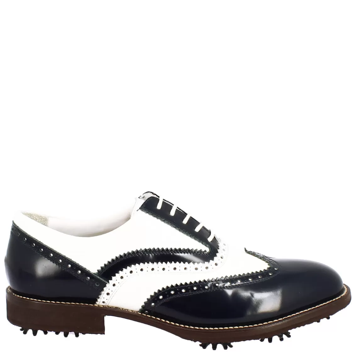 Flash Sale Leonardo Shoes Scarpe Da Golf Uomo Bicolore Bianco E In Pelle Blu