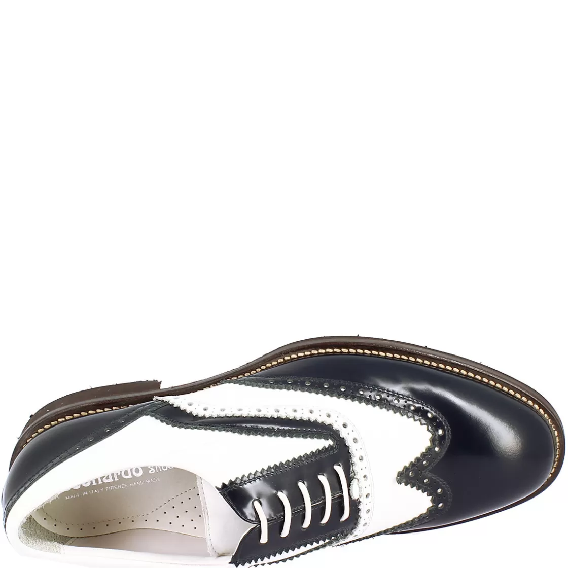 Flash Sale Leonardo Shoes Scarpe Da Golf Uomo Bicolore Bianco E In Pelle Blu