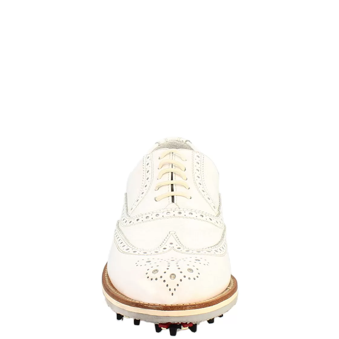 Shop Leonardo Shoes Scarpe Da Golf Uomo Classiche Brogues Artigianali In Pelle Bianca Bianco