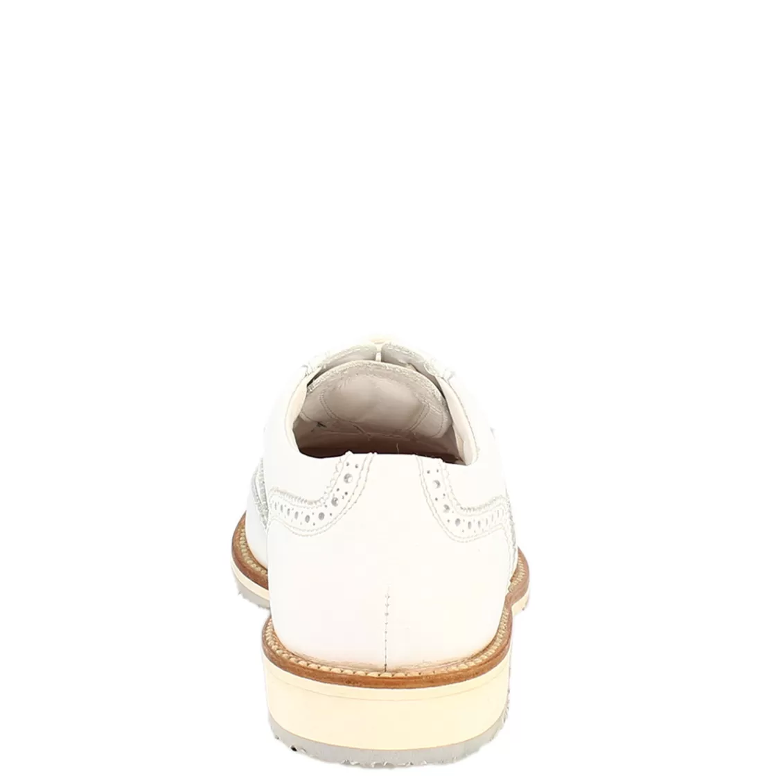 Shop Leonardo Shoes Scarpe Da Golf Uomo Classiche Brogues Artigianali In Pelle Bianca Bianco