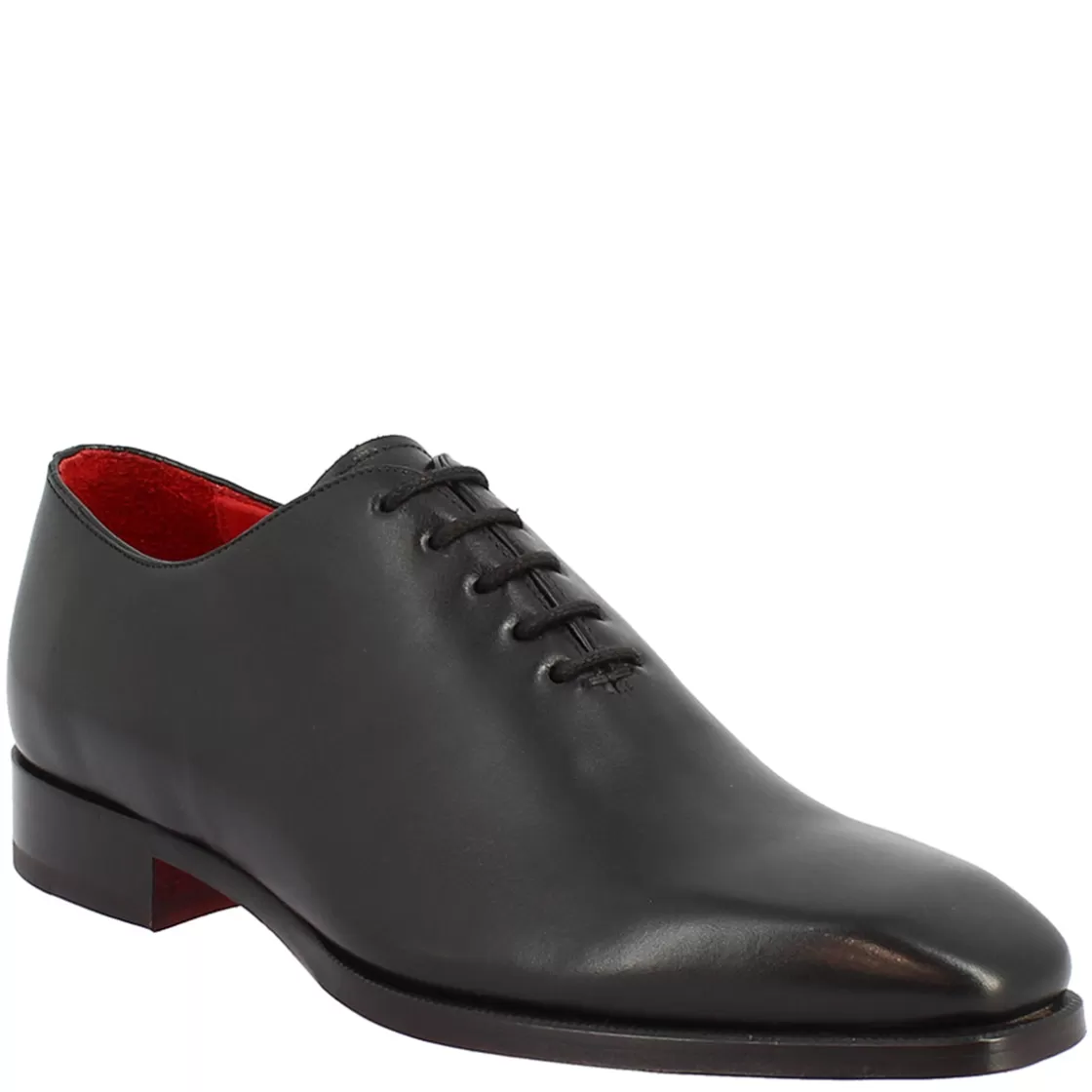 Store Leonardo Shoes Scarpe Da Uomo Fatte A Mano Stringate In Pelle Nera Con Lacci Nero