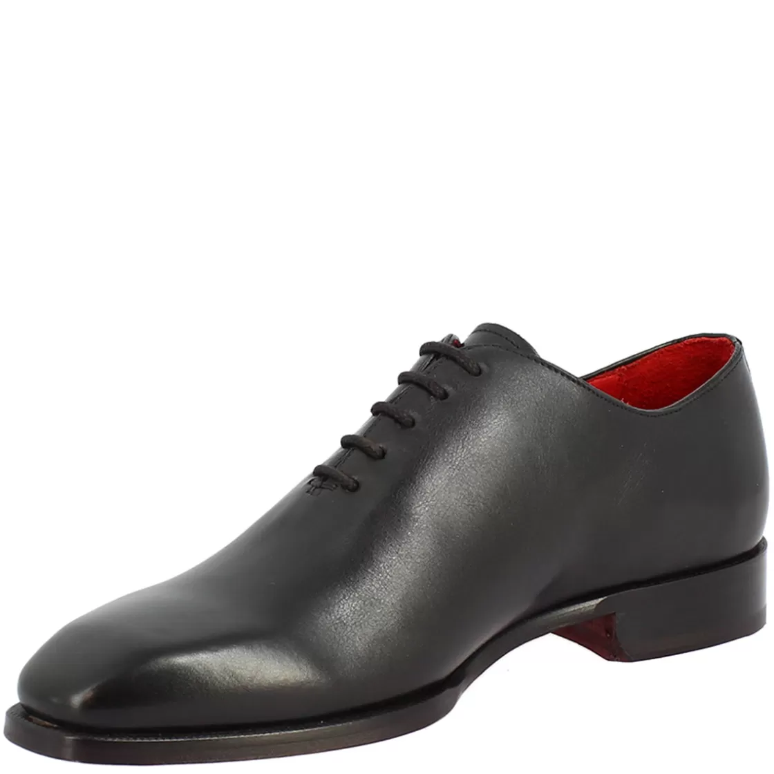 Store Leonardo Shoes Scarpe Da Uomo Fatte A Mano Stringate In Pelle Nera Con Lacci Nero