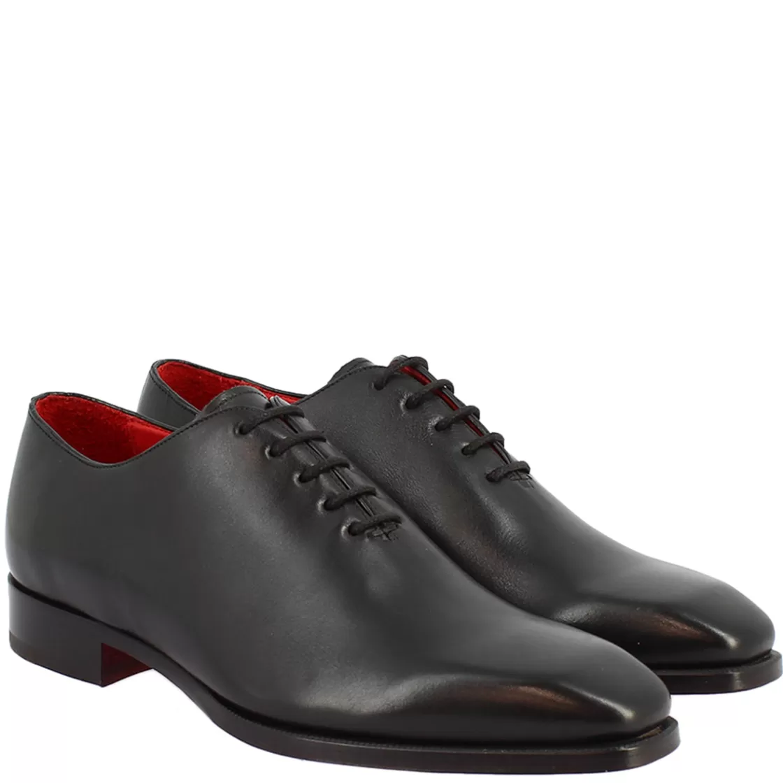 Store Leonardo Shoes Scarpe Da Uomo Fatte A Mano Stringate In Pelle Nera Con Lacci Nero