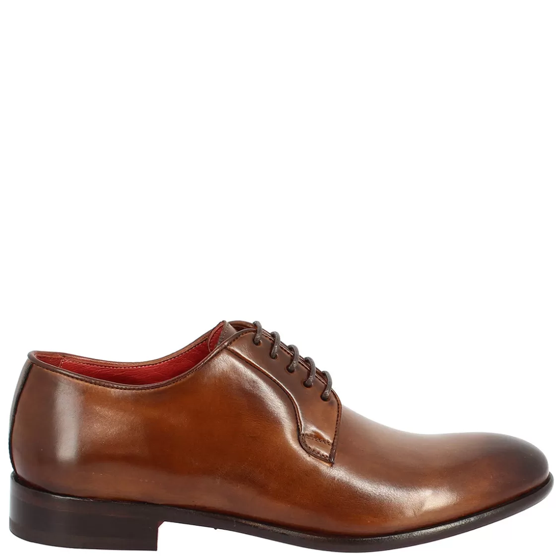 Cheap Leonardo Shoes Scarpe Da Uomo Stringate Fatte A Mano In Pelle Brandy Marrone